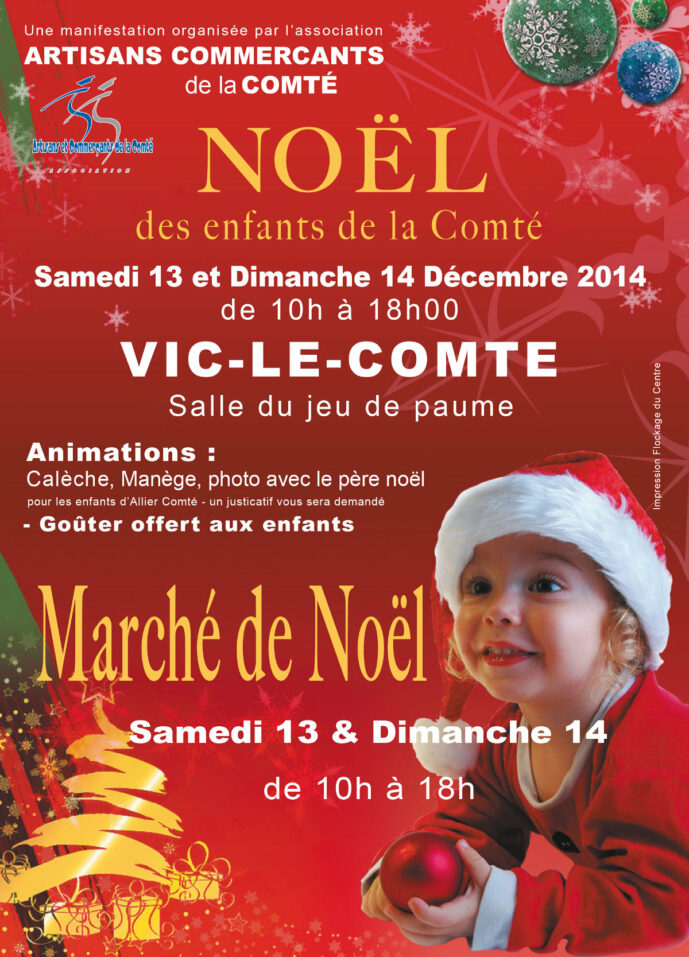 Flyer du marché de Noël de Vic-le-Comte 2014