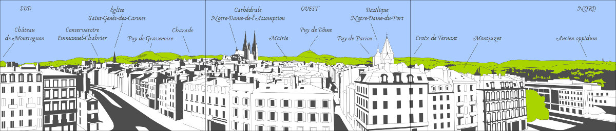 Maquette de la table d'orientation retenue par l'hôtel littéraire Alexandre Vialatte à Clermont-Ferrand.