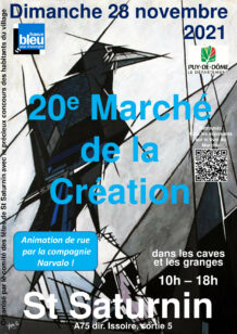 Affiche de la vingtième édition du Marché de la Création de Saint-Saturnin.