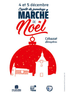 Affiche du marché de Noël 2021 de Cébazat au Sémaphore.